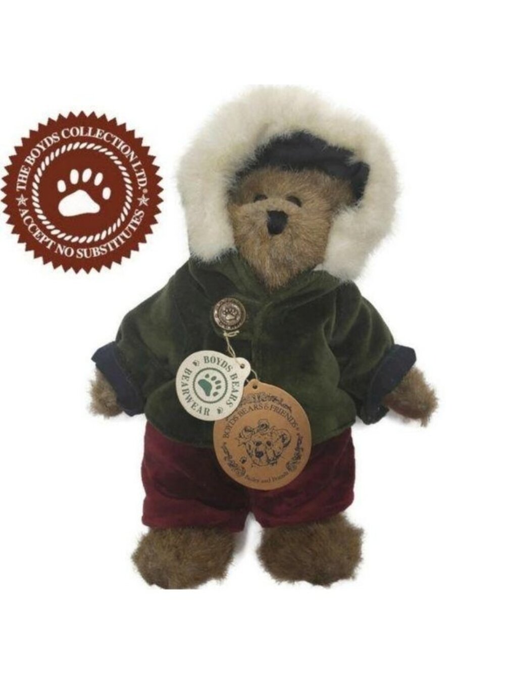 Boyds Bears Matthew H. Bear Limited Edition Plush In Winter Outfit 1998